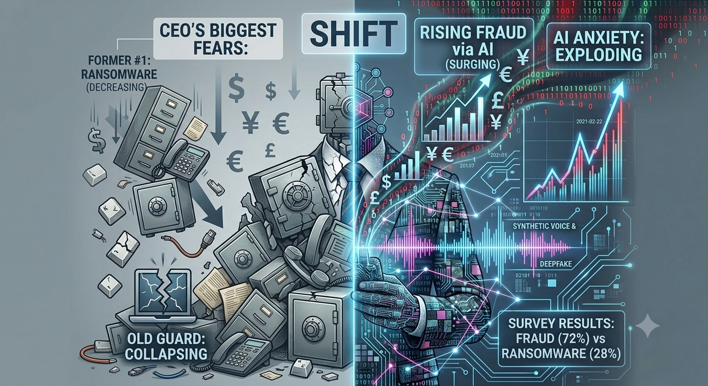 El fraude con inteligencia artificial desplaza al ransomware como mayor temor de los CEO