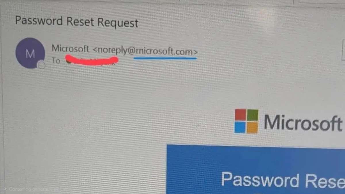 Cuidado si recibes un email de rnicrosoft porque no es de microsoft: lee bien
